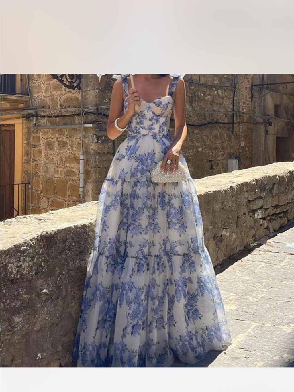 Hydrangea Tenter Floral Maxi Tie-Strap Dress From It’s Milla